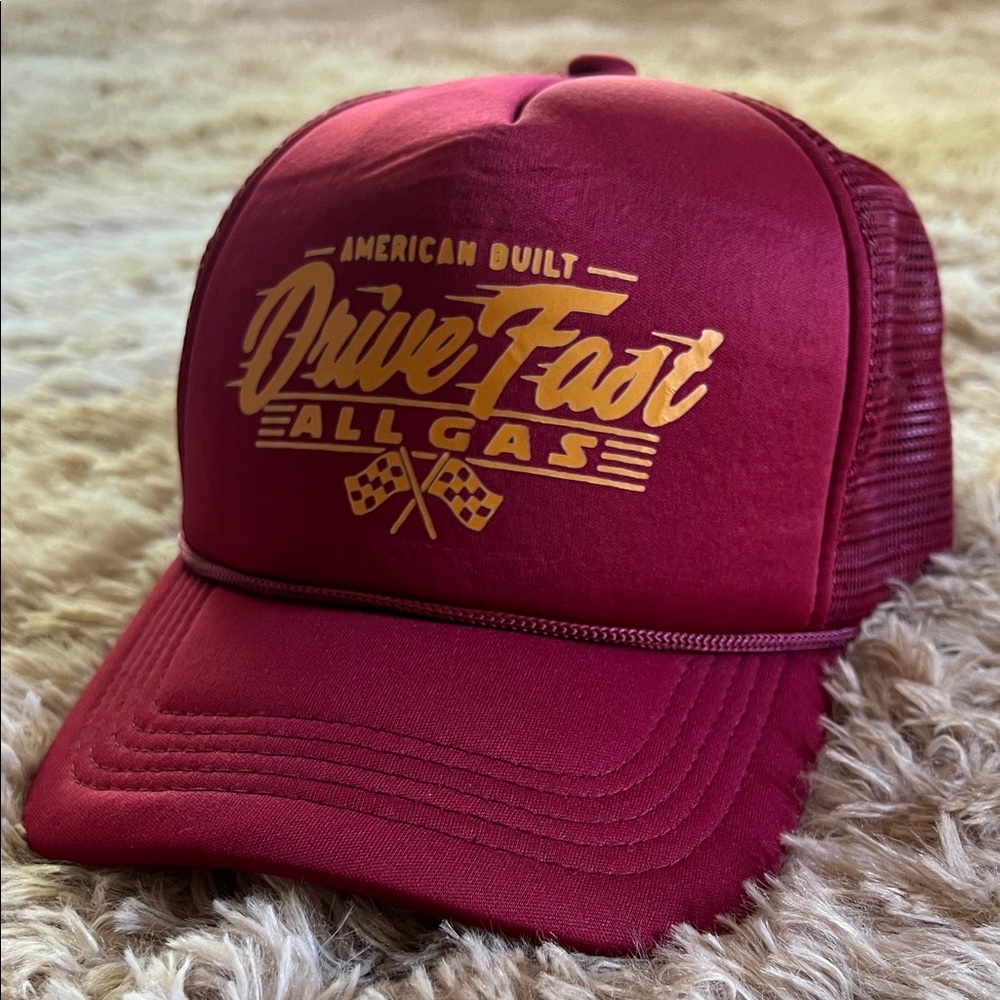 Red Drive Fast Trucker Hat